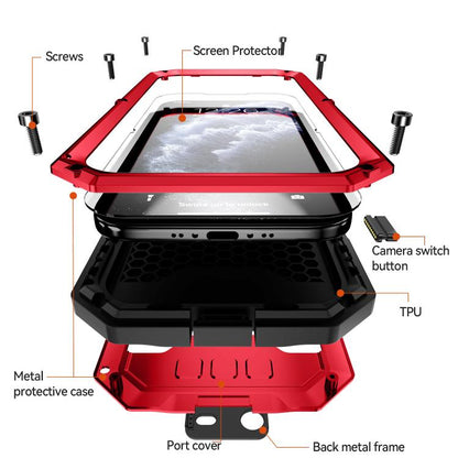 For iPhone Air R-JUST Sliding Camera IP54 Life Waterproof Holder Phone Case(Red) - iPhone Air Cases by R-JUST | Online Shopping UK | buy2fix