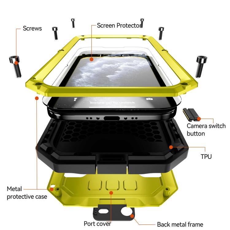 For iPhone Air R-JUST Sliding Camera IP54 Life Waterproof Holder Phone Case(Yellow) - iPhone Air Cases by R-JUST | Online Shopping UK | buy2fix