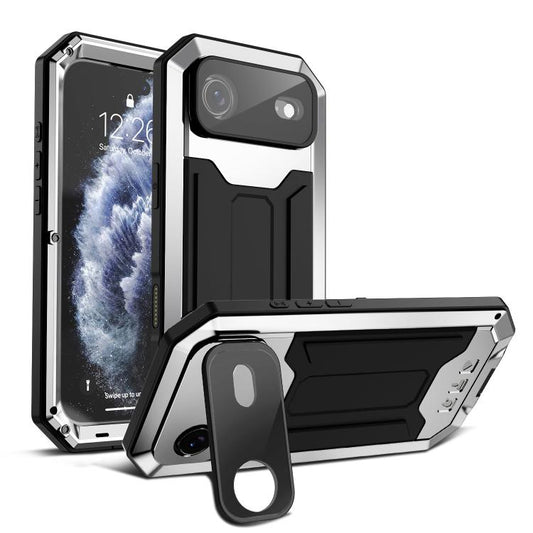 For iPhone Air R-JUST Sliding Camera IP54 Life Waterproof Holder Phone Case(Silver) - iPhone Air Cases by R-JUST | Online Shopping UK | buy2fix