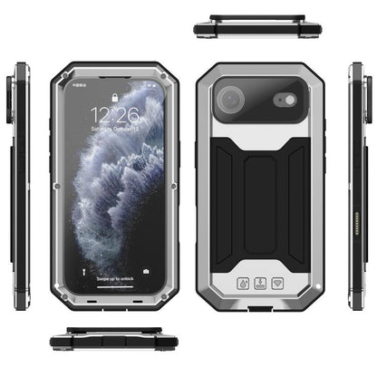 For iPhone Air R-JUST Sliding Camera IP54 Life Waterproof Holder Phone Case(Silver) - iPhone Air Cases by R-JUST | Online Shopping UK | buy2fix
