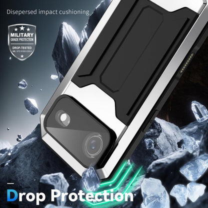 For iPhone Air R-JUST Sliding Camera IP54 Life Waterproof Holder Phone Case(Silver) - iPhone Air Cases by R-JUST | Online Shopping UK | buy2fix