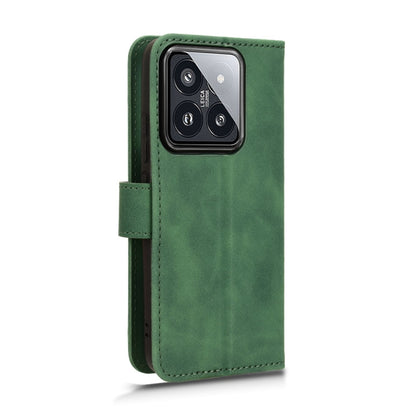 For Xiaomi 14 Skin Feel Magnetic Flip Leather Phone Case(Green) - 14 Cases by buy2fix | Online Shopping UK | buy2fix