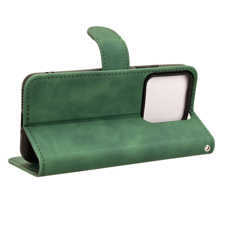 For Xiaomi 14 Skin Feel Magnetic Flip Leather Phone Case(Green) - 14 Cases by buy2fix | Online Shopping UK | buy2fix