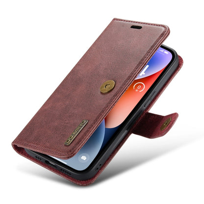 For iPhone 15 DG.MING Crazy Horse Texture Detachable Magnetic Leather Phone Case(Red) - iPhone 15 Cases by DG.MING | Online Shopping UK | buy2fix