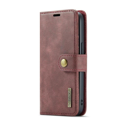 For iPhone 16e DG.MING Crazy Horse Texture Detachable Magnetic Leather Phone Case(Red) - iPhone 16e Cases by DG.MING | Online Shopping UK | buy2fix