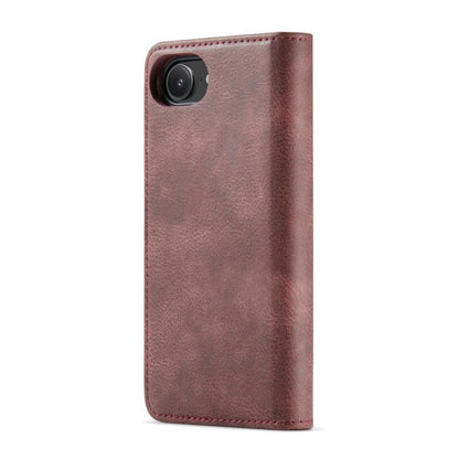 For iPhone 16e DG.MING Crazy Horse Texture Detachable Magnetic Leather Phone Case(Red) - iPhone 16e Cases by DG.MING | Online Shopping UK | buy2fix