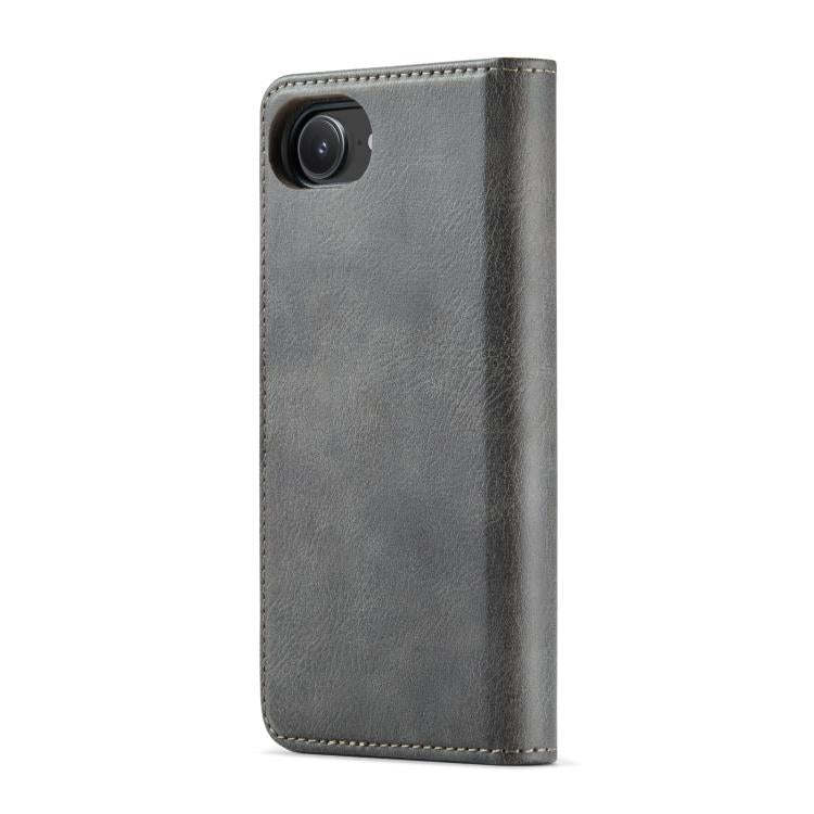 For iPhone 16e DG.MING Crazy Horse Texture Detachable Magnetic Leather Phone Case(Grey) - iPhone 16e Cases by DG.MING | Online Shopping UK | buy2fix