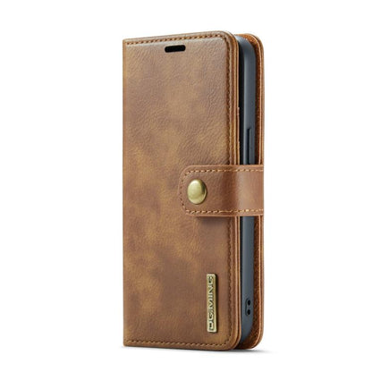 For iPhone 16e DG.MING Crazy Horse Texture Detachable Magnetic Leather Phone Case(Brown) - iPhone 16e Cases by DG.MING | Online Shopping UK | buy2fix