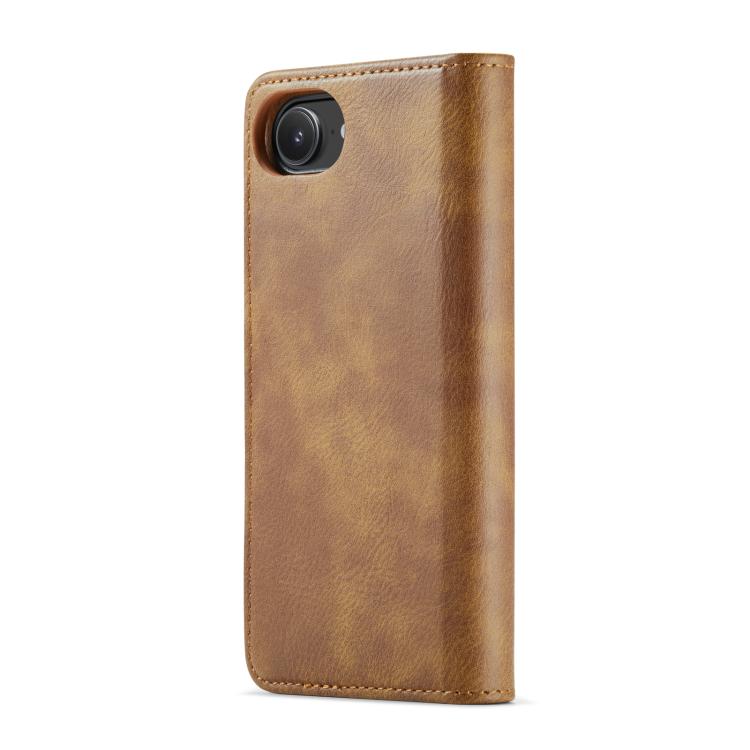 For iPhone 16e DG.MING Crazy Horse Texture Detachable Magnetic Leather Phone Case(Brown) - iPhone 16e Cases by DG.MING | Online Shopping UK | buy2fix