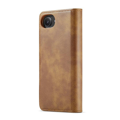 For iPhone 16e DG.MING Crazy Horse Texture Detachable Magnetic Leather Phone Case(Brown) - iPhone 16e Cases by DG.MING | Online Shopping UK | buy2fix