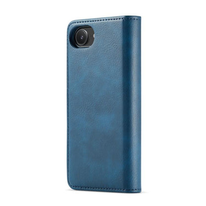 For iPhone 16e DG.MING Crazy Horse Texture Detachable Magnetic Leather Phone Case(Blue) - iPhone 16e Cases by DG.MING | Online Shopping UK | buy2fix