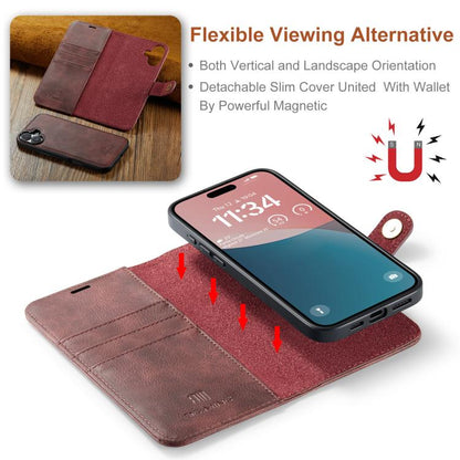 For iPhone 17 DG.MING Crazy Horse Texture Detachable Magnetic Leather Phone Case(Red) - iPhone 17 Cases by DG.MING | Online Shopping UK | buy2fix