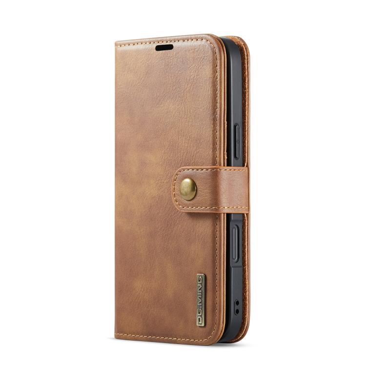 For iPhone 17 DG.MING Crazy Horse Texture Detachable Magnetic Leather Phone Case(Brown) - iPhone 17 Cases by DG.MING | Online Shopping UK | buy2fix