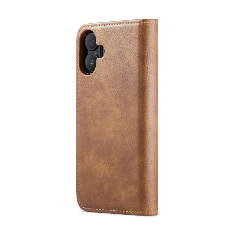 For iPhone 17 DG.MING Crazy Horse Texture Detachable Magnetic Leather Phone Case(Brown) - iPhone 17 Cases by DG.MING | Online Shopping UK | buy2fix