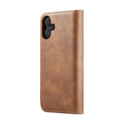 For iPhone 17 DG.MING Crazy Horse Texture Detachable Magnetic Leather Phone Case(Brown) - iPhone 17 Cases by DG.MING | Online Shopping UK | buy2fix