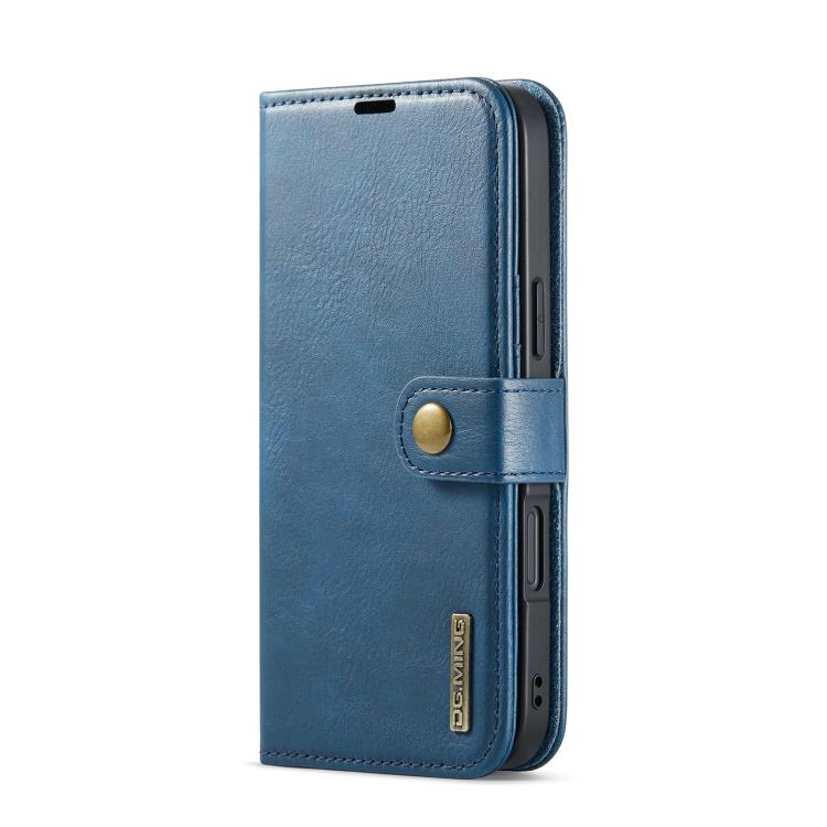For iPhone 17 DG.MING Crazy Horse Texture Detachable Magnetic Leather Phone Case(Blue) - iPhone 17 Cases by DG.MING | Online Shopping UK | buy2fix