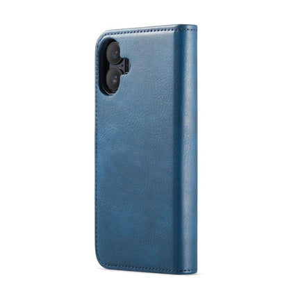 For iPhone 17 DG.MING Crazy Horse Texture Detachable Magnetic Leather Phone Case(Blue) - iPhone 17 Cases by DG.MING | Online Shopping UK | buy2fix