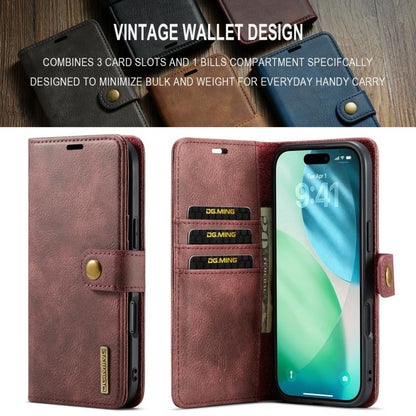 For iPhone Air DG.MING Crazy Horse Texture Detachable Magnetic Leather Phone Case(Red) - iPhone Air Cases by DG.MING | Online Shopping UK | buy2fix