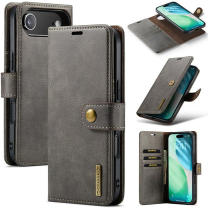 For iPhone 17 Air DG.MING Crazy Horse Texture Detachable Magnetic Leather Phone Case(Grey) - iPhone 17 Air Cases by DG.MING | Online Shopping UK | buy2fix