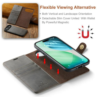 For iPhone 17 Air DG.MING Crazy Horse Texture Detachable Magnetic Leather Phone Case(Grey) - iPhone 17 Air Cases by DG.MING | Online Shopping UK | buy2fix