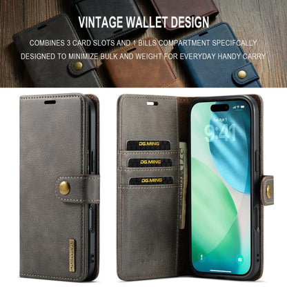 For iPhone 17 Air DG.MING Crazy Horse Texture Detachable Magnetic Leather Phone Case(Grey) - iPhone 17 Air Cases by DG.MING | Online Shopping UK | buy2fix