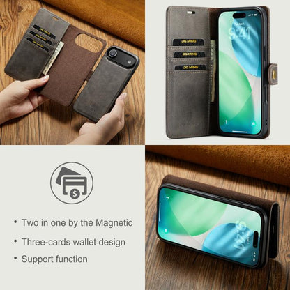 For iPhone 17 Air DG.MING Crazy Horse Texture Detachable Magnetic Leather Phone Case(Grey) - iPhone 17 Air Cases by DG.MING | Online Shopping UK | buy2fix