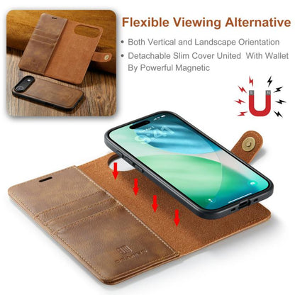 For iPhone 17 Air DG.MING Crazy Horse Texture Detachable Magnetic Leather Phone Case(Brown) - iPhone 17 Air Cases by DG.MING | Online Shopping UK | buy2fix