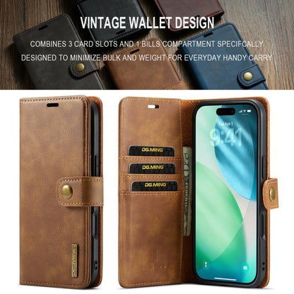 For iPhone 17 Air DG.MING Crazy Horse Texture Detachable Magnetic Leather Phone Case(Brown) - iPhone 17 Air Cases by DG.MING | Online Shopping UK | buy2fix