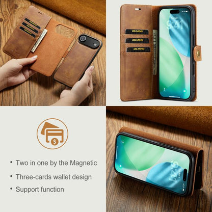 For iPhone 17 Air DG.MING Crazy Horse Texture Detachable Magnetic Leather Phone Case(Brown) - iPhone 17 Air Cases by DG.MING | Online Shopping UK | buy2fix