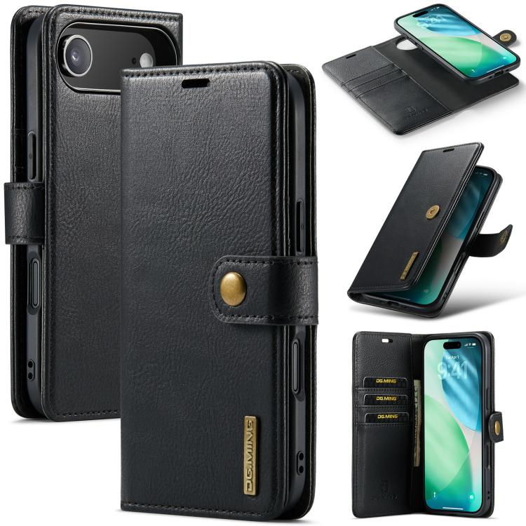 For iPhone 17 Air DG.MING Crazy Horse Texture Detachable Magnetic Leather Phone Case(Black) - iPhone 17 Air Cases by DG.MING | Online Shopping UK | buy2fix