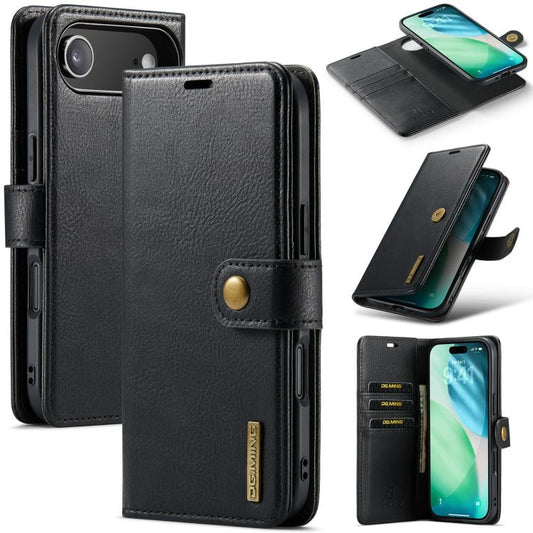 For iPhone 17 Air DG.MING Crazy Horse Texture Detachable Magnetic Leather Phone Case(Black) - iPhone 17 Air Cases by DG.MING | Online Shopping UK | buy2fix