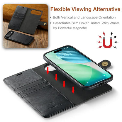 For iPhone 17 Air DG.MING Crazy Horse Texture Detachable Magnetic Leather Phone Case(Black) - iPhone 17 Air Cases by DG.MING | Online Shopping UK | buy2fix