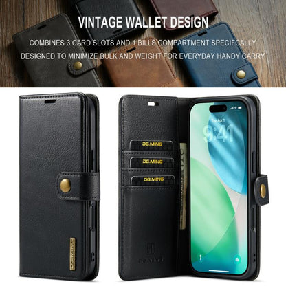 For iPhone 17 Air DG.MING Crazy Horse Texture Detachable Magnetic Leather Phone Case(Black) - iPhone 17 Air Cases by DG.MING | Online Shopping UK | buy2fix