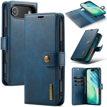 For iPhone Air DG.MING Crazy Horse Texture Detachable Magnetic Leather Phone Case(Blue) - iPhone Air Cases by DG.MING | Online Shopping UK | buy2fix