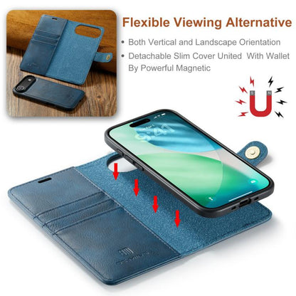 For iPhone Air DG.MING Crazy Horse Texture Detachable Magnetic Leather Phone Case(Blue) - iPhone Air Cases by DG.MING | Online Shopping UK | buy2fix