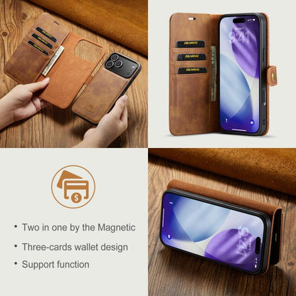 For iPhone 17 Pro Max DG.MING Crazy Horse Texture Detachable Magnetic Leather Phone Case(Brown) - iPhone 17 Pro Max Cases by DG.MING | Online Shopping UK | buy2fix