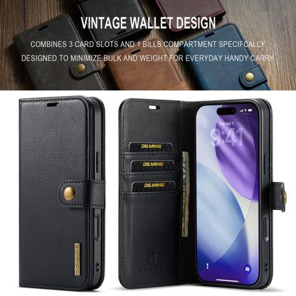 For iPhone 17 Pro Max DG.MING Crazy Horse Texture Detachable Magnetic Leather Phone Case(Black) - iPhone 17 Pro Max Cases by DG.MING | Online Shopping UK | buy2fix