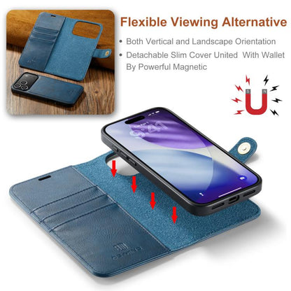 For iPhone 17 Pro Max DG.MING Crazy Horse Texture Detachable Magnetic Leather Phone Case(Blue) - iPhone 17 Pro Max Cases by DG.MING | Online Shopping UK | buy2fix