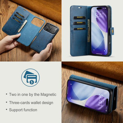 For iPhone 17 Pro Max DG.MING Crazy Horse Texture Detachable Magnetic Leather Phone Case(Blue) - iPhone 17 Pro Max Cases by DG.MING | Online Shopping UK | buy2fix