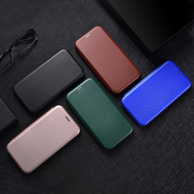 For OnePlus 12 Carbon Fiber Texture Flip Leather Phone Case(Blue) by buy2fix