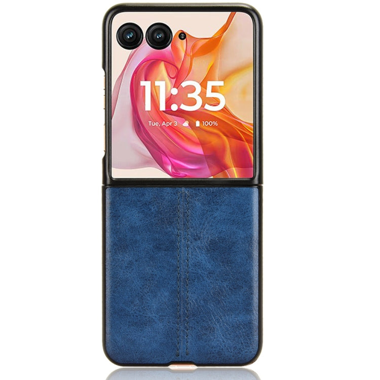 For Motorola Razr 50 Ultra Cow Pattern Sewing Back Cover Phone Case(Blue) by buy2fix