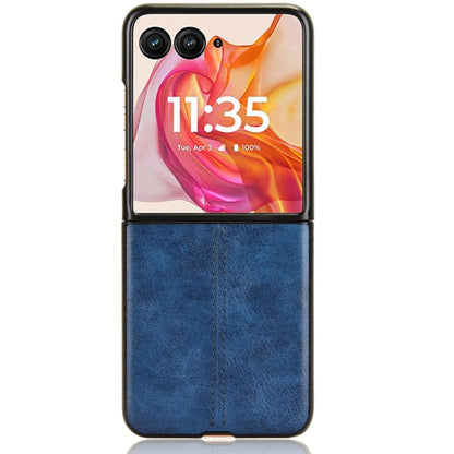 For Motorola Razr 50 Ultra Cow Pattern Sewing Back Cover Phone Case(Blue) by buy2fix