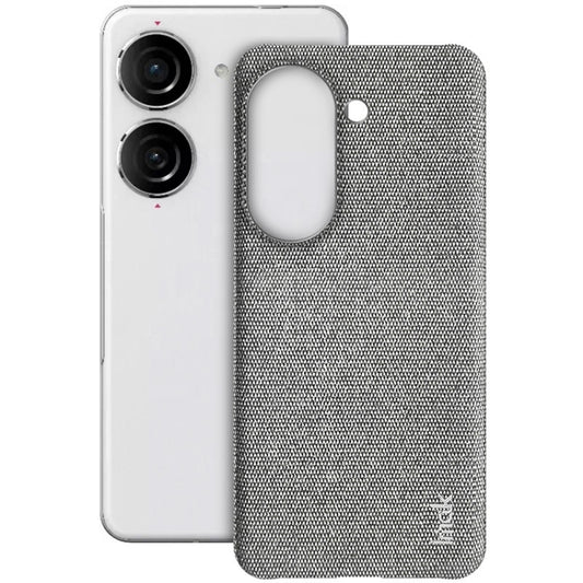 For Asus Zenfone 9 / Zenfone10 5G imak Ruiyi Series Cloth Texture PU + PC Phone Case(Light Grey) - ASUS Cases by imak | Online Shopping UK | buy2fix