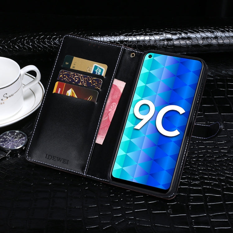 For Huawei Honor 9C idewei Crocodile Texture Horizontal Flip Leather Case with Holder & Card Slots & Wallet(Dark Blue) - Honor Cases by idewei | Online Shopping UK | buy2fix
