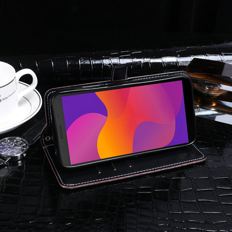 For Huawei Honor 9S idewei Crocodile Texture Horizontal Flip Leather Case with Holder & Card Slots & Wallet(Black) - Honor Cases by idewei | Online Shopping UK | buy2fix