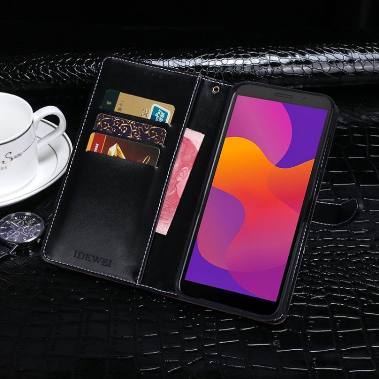 For Huawei Honor 9S idewei Crocodile Texture Horizontal Flip Leather Case with Holder & Card Slots & Wallet(Black) - Honor Cases by idewei | Online Shopping UK | buy2fix