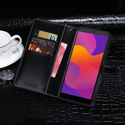 For Huawei Honor 9S idewei Crocodile Texture Horizontal Flip Leather Case with Holder & Card Slots & Wallet(Black) - Honor Cases by idewei | Online Shopping UK | buy2fix