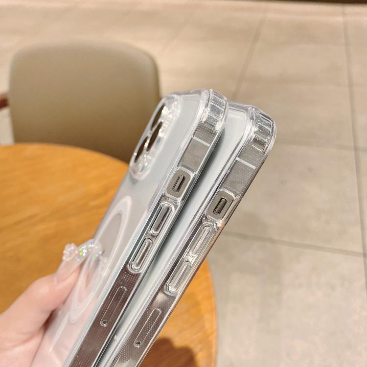 For iPhone 16e Fine Hole MagSafe Magnetic Clear Acrylic TPU Case(Transparent) - iPhone 16e Cases by buy2fix | Online Shopping UK | buy2fix