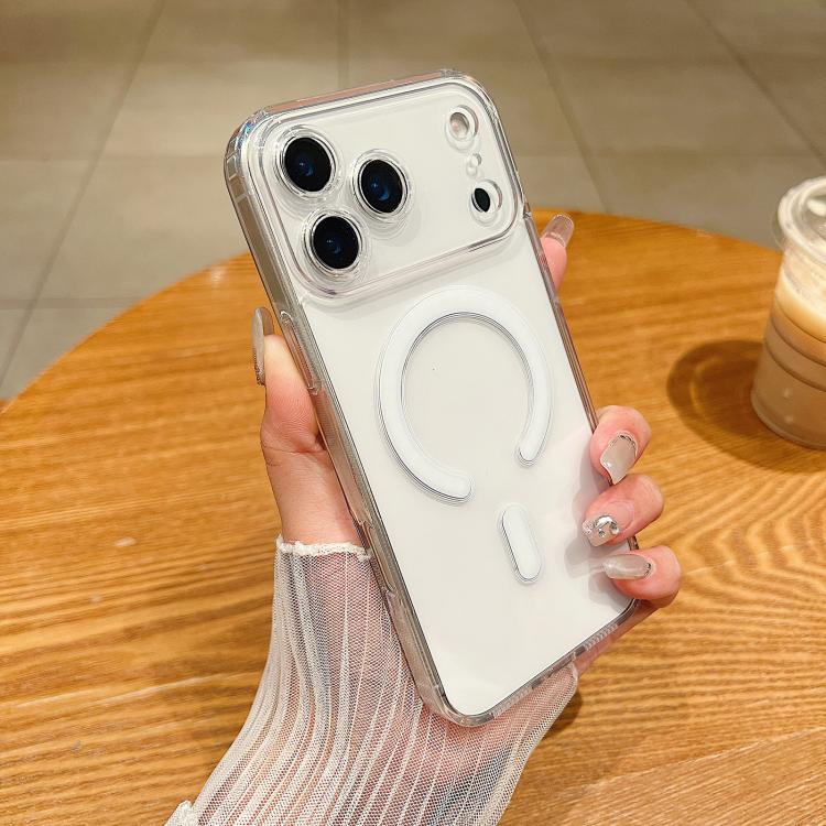 For iPhone 17 Pro Max Fine Hole MagSafe Magnetic Clear Acrylic TPU Case(Transparent) - iPhone 17 Pro Max Cases by buy2fix | Online Shopping UK | buy2fix