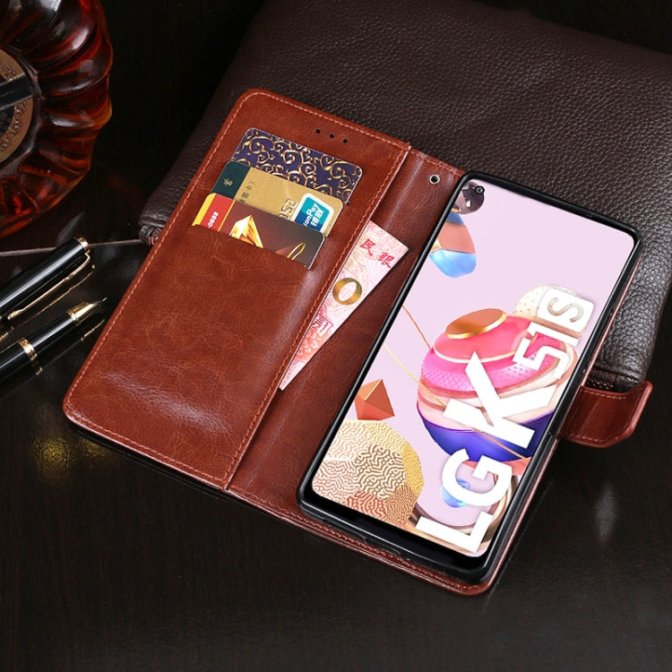 For LG K51S idewei Crazy Horse Texture Horizontal Flip Leather Case with Holder & Card Slots & Wallet(Red) - LG Cases by idewei | Online Shopping UK | buy2fix